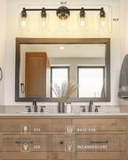 FEMILA 32" Bathroom Light Fixtures, Oil Rubbed Bronze Vanity Light, 5 Light - Image 2