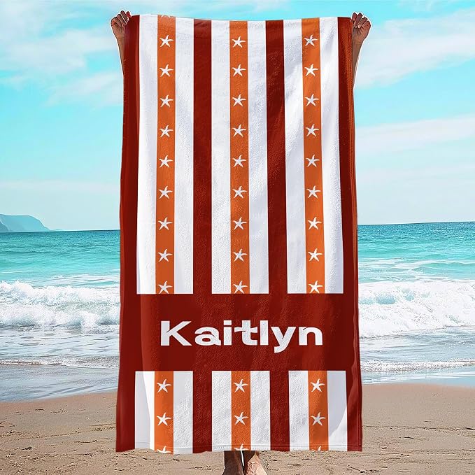 JML Custom Beach Towel with Name, Personalized Microfiber Beach Towel with Name by JML