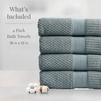 NY Loft 100% Cotton Bath Towel 4 Pack | Super Soft & Absorbent Quick-Dry Bath - Image 2