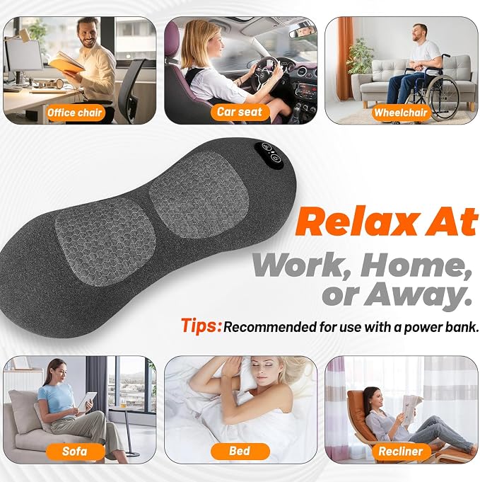 3 in 1 Lumbar Pillow，Smooth Triple Fusion Electric Back Massager - Image 7