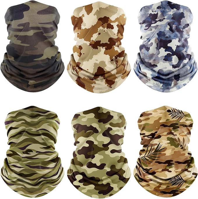 Fuinloth Neck Gaiter, 6 Pack Cooling UV Protection Bandana Face Mask Gator Scarf by fuinloth