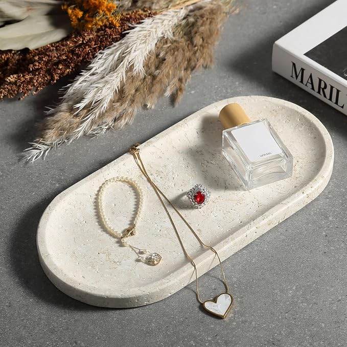 Koville Marble Tray for Bathroom Countertop, Stone Tray for Kitchen, Decorative - Image 5