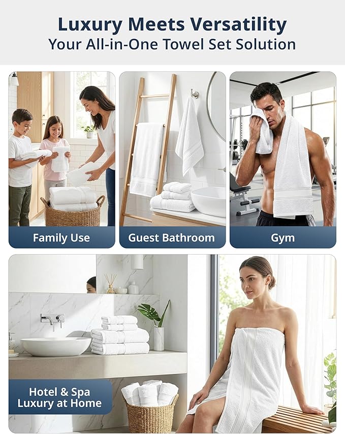 LANE LINEN Towel Set of 18 – Premium 100% Cotton, Zero Twist, 6 Large Bath Towel - Image 5