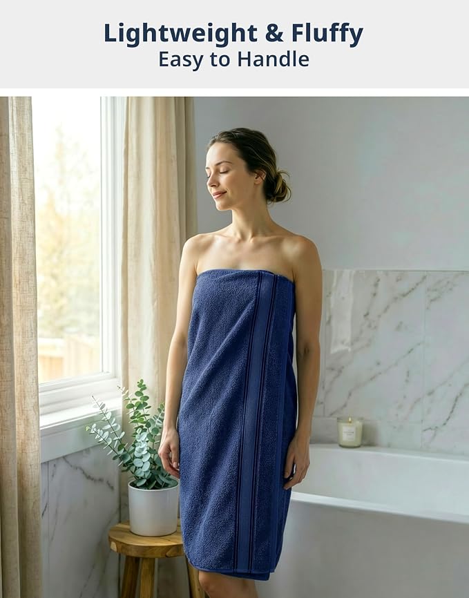LANE LINEN 100% Mercerized Cotton Bath Towel Set of 18 – Zero Twist Shower - Image 3