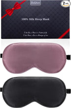 BeeVines 100% Real Mulberry Silk 2 Pack Sleep Mask, Pure Silk Eye Masks by BeeVines