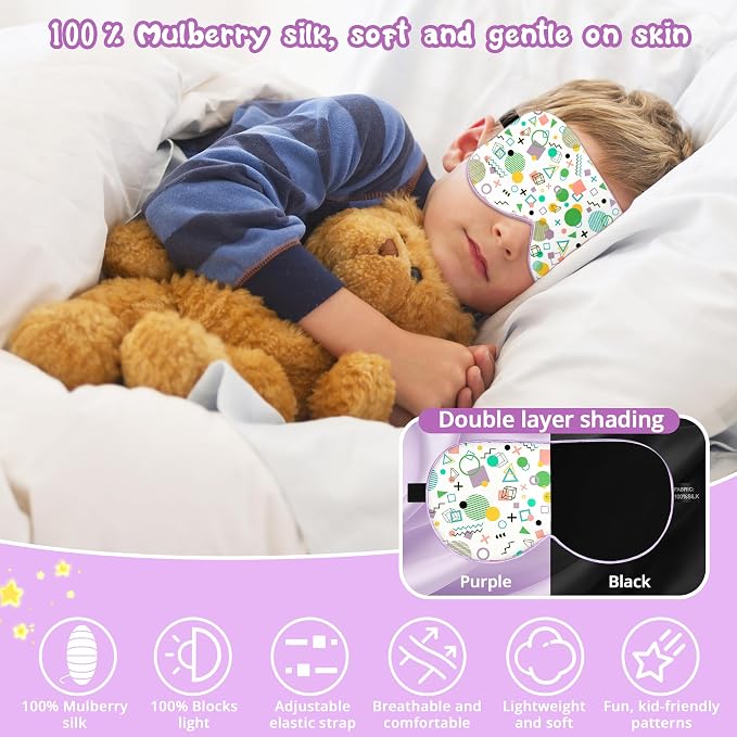 Kids Sleep Mask Eye Cover: 100% Real Natural Pure Silk Eye Mask - Image 6