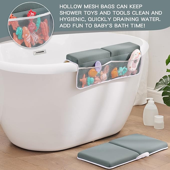 Baby Bath Kneeler and Elbow Rest Pad Set, Bath Kneeling Pad Thick Soft Quick - Image 8