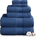 NY Loft 100% Cotton Towel Set 6 Piece Towel Set | Navy Bath Towels | Absorbent by NYLoft
