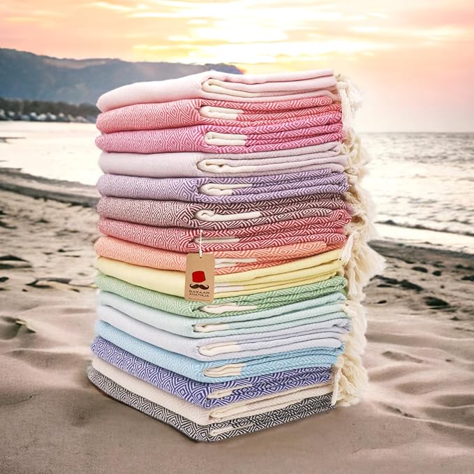 Bazaar Anatolia Turkish Beach Towel – 100% Cotton, Quick Dry, Sand Free Towel - Image 5