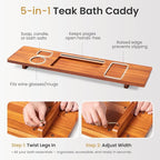 Luxury Teak Bathtub Caddy Tray - Image 3