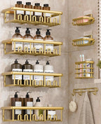 8 Pack Adhesive Rustproof Shower Shelves by Unknown