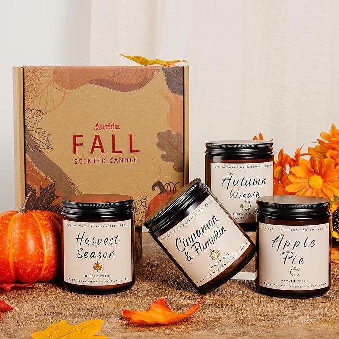 Auelife Fall Candle Set | 8 Pack Scented Candles - Image 6