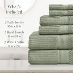 Springtree Home 100% Cotton Towel Set 6 Piece Set | Super Soft & Absorbent - Image 2