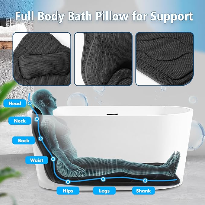 Poemland Full Body Bath Pillow for Tub-Extra Thick Bathtub Pillow - Image 2