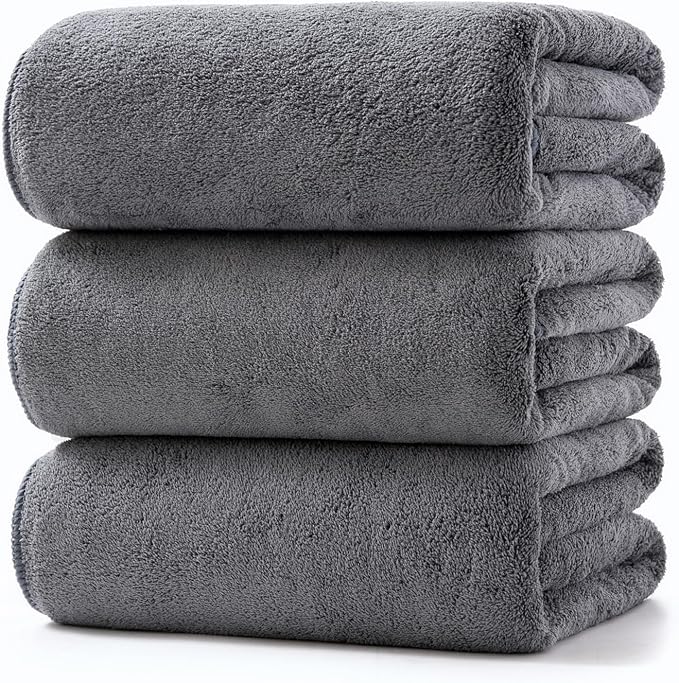 Lumimi Towels 3 Piece Very Soft Microfiber Bath Sheet Towel Set Super Absorbent by Lumimi
