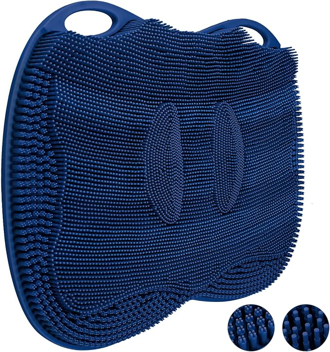 Shower Foot Scrubber Mat Large 2.0- Silicone Feet Toes Massage Exfoliate by Mabnuby