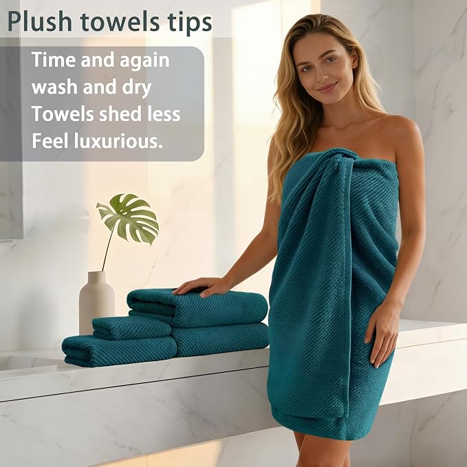 Bathroom Towels, 6 Piece Towel Set - Image 5