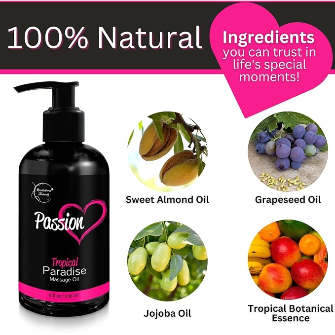 Passion Massage Oil for Date Night | Set of 2 Massaging Oils Lemon Crème & - Image 4