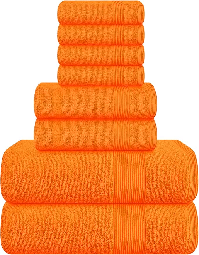 Belizzi Home 8 Piece Towel Set 100% Ring Spun Cotton, 2 Bath Towels 27x54 by Unknown