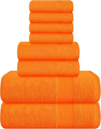 Belizzi Home 8 Piece Towel Set 100% Ring Spun Cotton, 2 Bath Towels 27x54 by Unknown