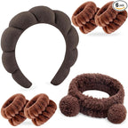 Zkptops 6Pcs Spa Headband for Washing Face Wristband Set Sponge Makeup Skincare by ZKPTOPS