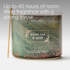 Bath & Body Works White Tea & Sage 3-Wick Candle - Image 5