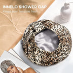 INNELO Luxury Shower Cap for Women Reusable Waterproof, Double Layered Shower - Image 7
