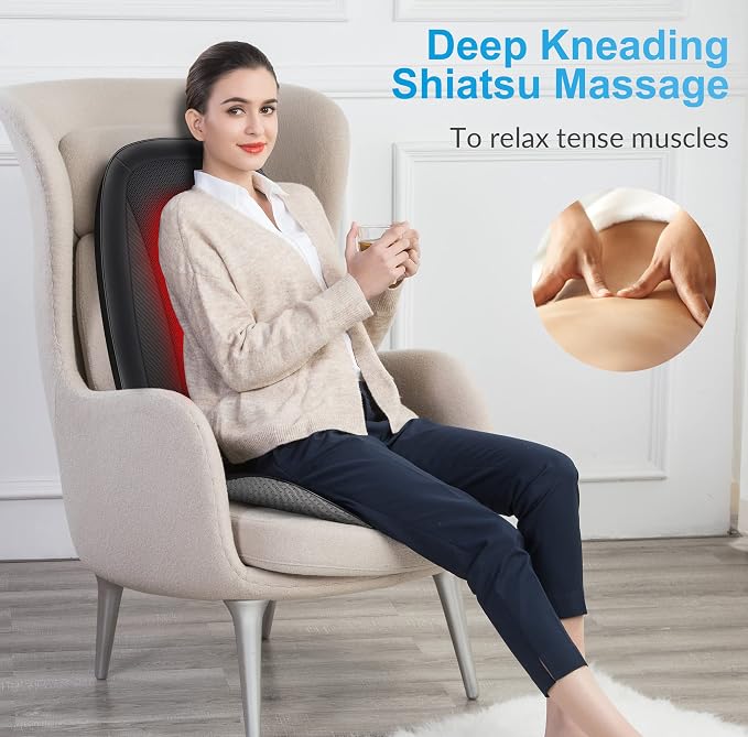 COMFIER Back Massager for Back Pain, Shiatsu Massage Chair Pad for Full Back - Image 3
