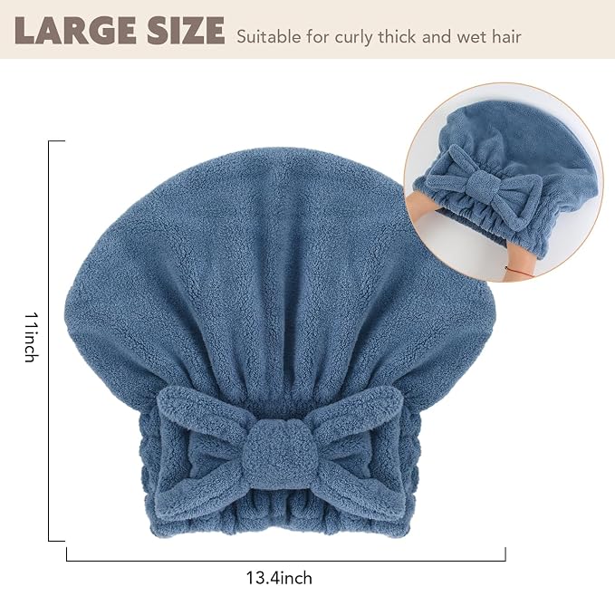 SUNLAND Large Microfiber Hair Drying Caps - Image 2