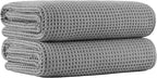 MICROFI New Microfiber Waffle Bath Towels, 2 Pieces, Fast Drying, Lint Free 430 by Unknown