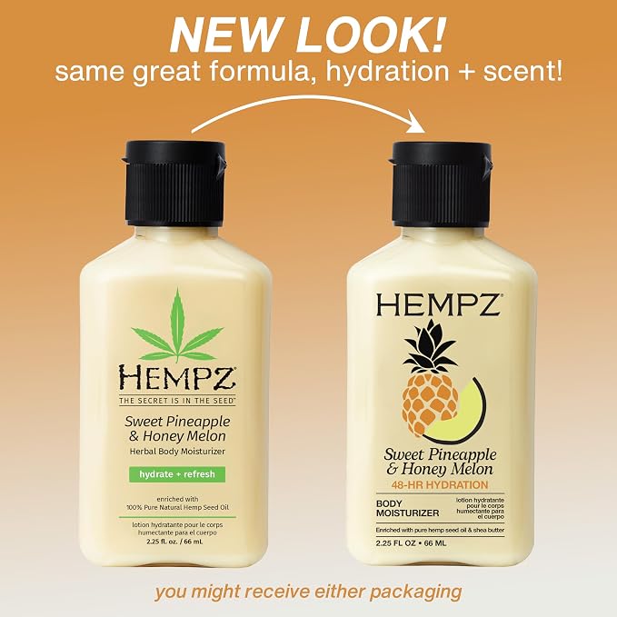 Hempz Sweet Pineapple & Honey Melon Moisturizing Skin Lotion, Hemp Seed Herbal - Image 3