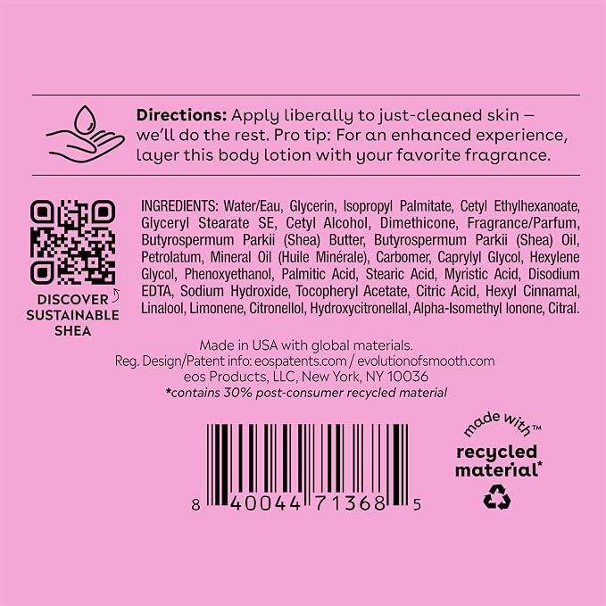 eos Shea Better Body Lotion Pomegranate Raspberry, 24-Hour Moisture Skin Care - Image 8