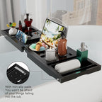 Bathtub Caddy Tray for Tub, Foldable Bath Table Trays, Bamboo Shelf - Image 5