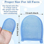 3 Pcs Exfoliating Gloves, Natural Plant Fiber Facial Scrub Mitts, Deep - Image 2