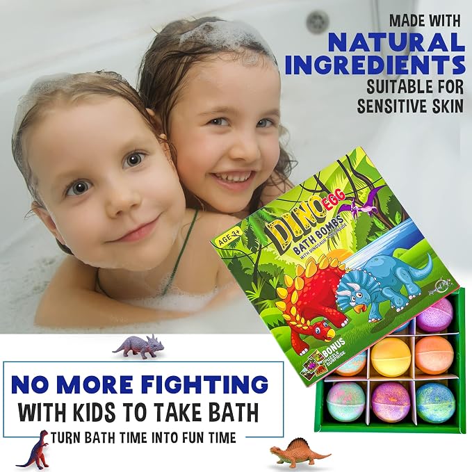 Bath Bombs for Kids with Surprise Toys Inside Plus Dinosaur Puzzle - Image 8
