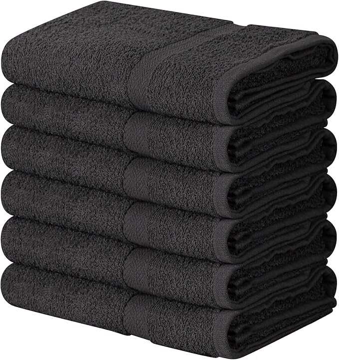 Towel and Linen Mart 100% Cotton Grey 6 Pack Medium Bath Towel Set, Quick Dry by T+%26+L+Towel+and+Linen+Mart