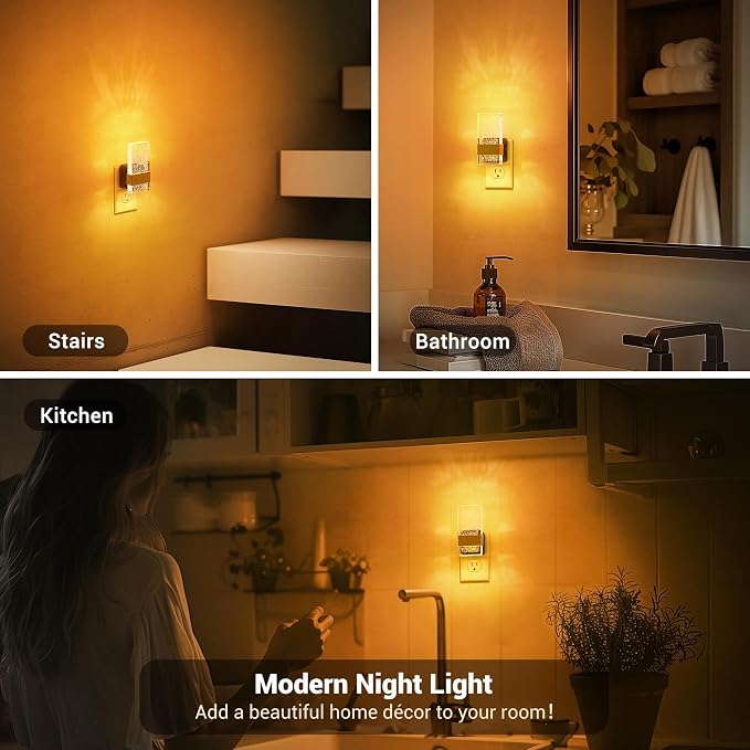 JandCase Night Lights Plug into Wall, Dusk to Dawn Sensor, Acrylic Bubble Design - Image 6