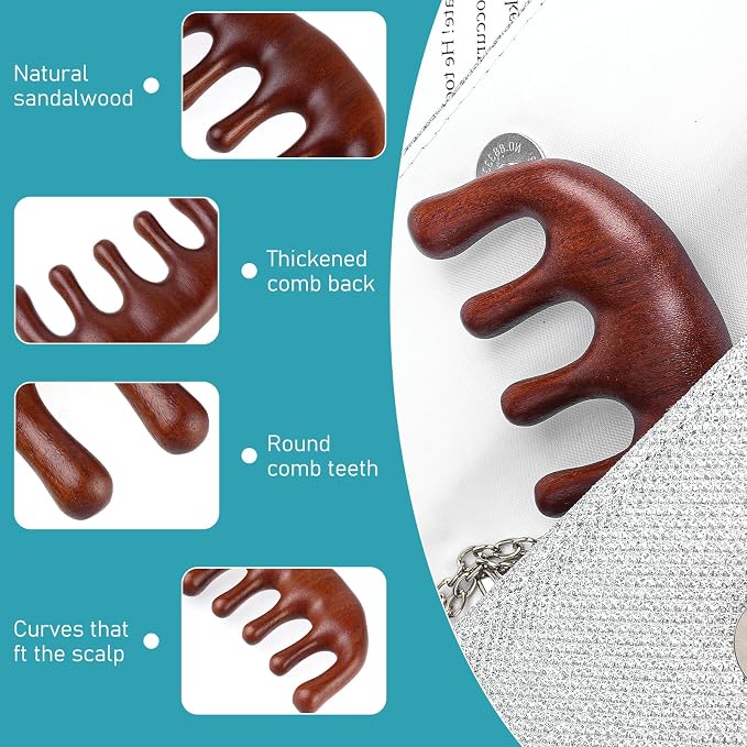 Wooden Scalp Massage Comb, Wooden Scalp Comb - Image 5