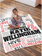 Custom Volleyball Blanket, Personalized Sport Throw - Image 4