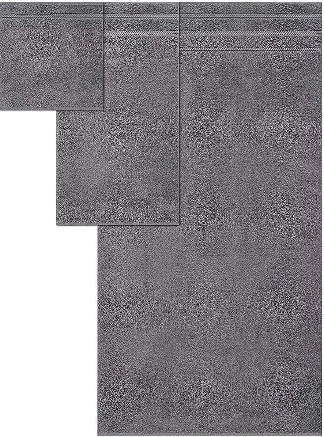 CASA COPENHAGEN Bella 6 Pieces Towel Set- Pinstripe Grey, 600 GSM 2 Bath Towel - Image 6