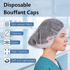 160 Pcs Disposable Bouffant Caps, 21 Inch Stretch, Disposable Hair Net - Image 2