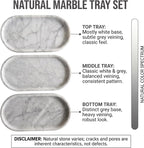 YKAJO Oval Real Marble Tray for Bathroom Kitchen Counter Stone Decorative - Image 4