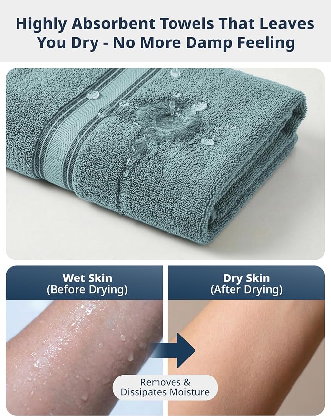 Lane Linen 100% Cotton Bath Towels 4 Pack - Image 6