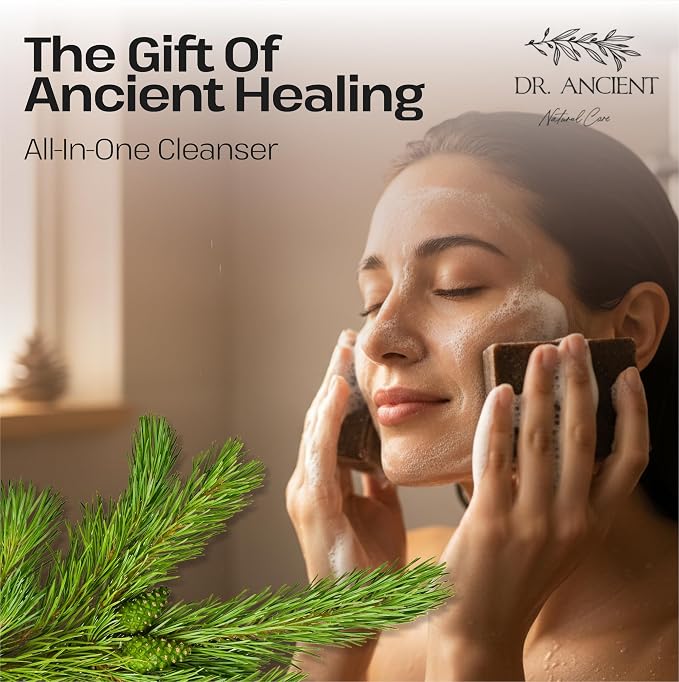 Dr.Ancient Pine Tar Black Soap Bar, Organic Soap Bars Handcrafted the - Image 4