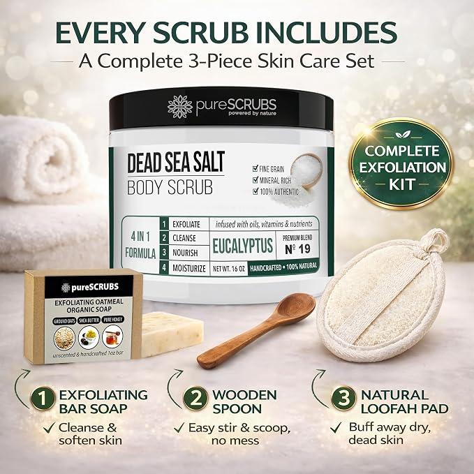 pureSCRUBS Premium Eucalyptus Body Scrub Set - Image 5