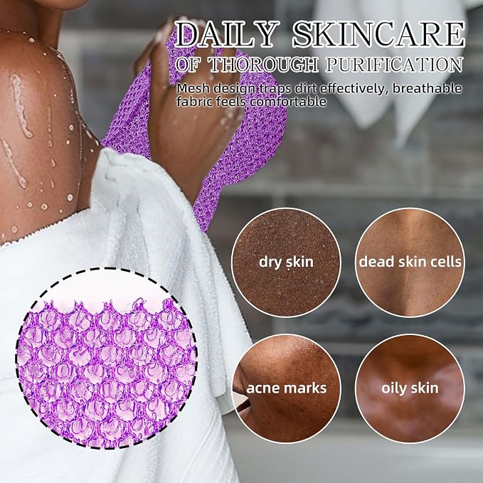 6 Pack African Bath Sponge Exfoliating Glove Set Nylon African Exfoliating Net - Image 3