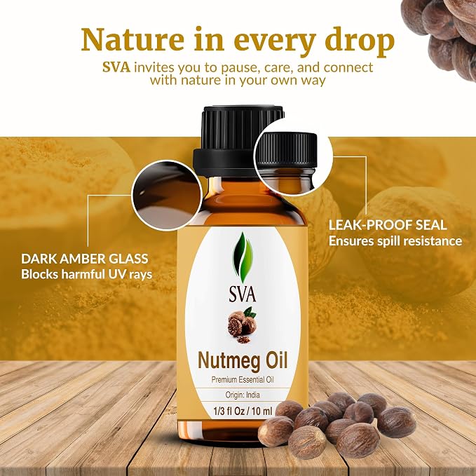 SVA Nutmeg Essential Oil – 1/3 Fl Oz – 100% Natural Nutmeg Oil - Image 7