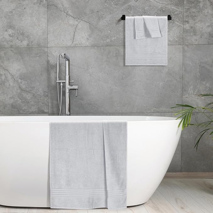 BOUTIQUO Ultra Soft 3 Pack Cotton Towel Set, Contains a Bath Towels 28x55 inch - Image 5