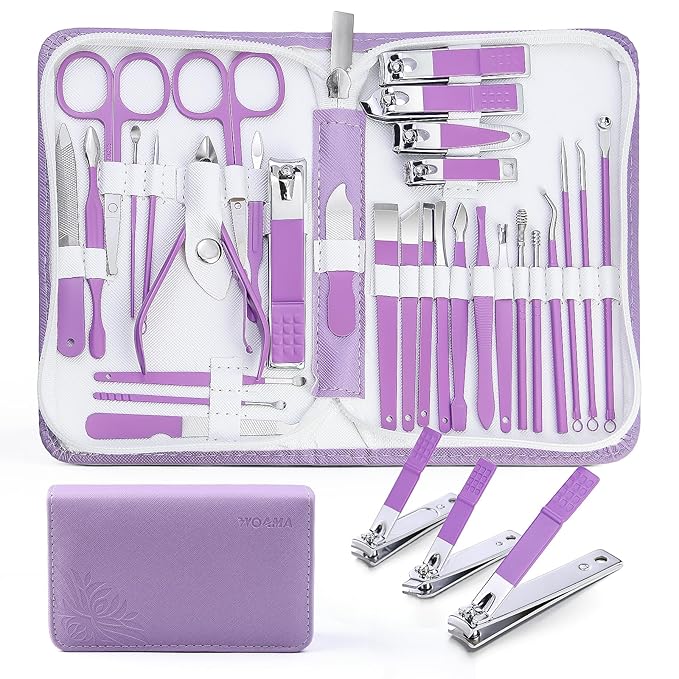 Manicure Set Professional Manicure Kit - 30 in 1 Pedicure Kit Nail Clippers Set by WOAMA