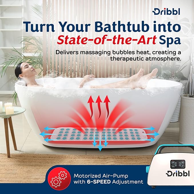Dribbl Electric Bubble Massage Bathtub Mat – Non-Slip Full-Body Waterproof Hot - Image 5
